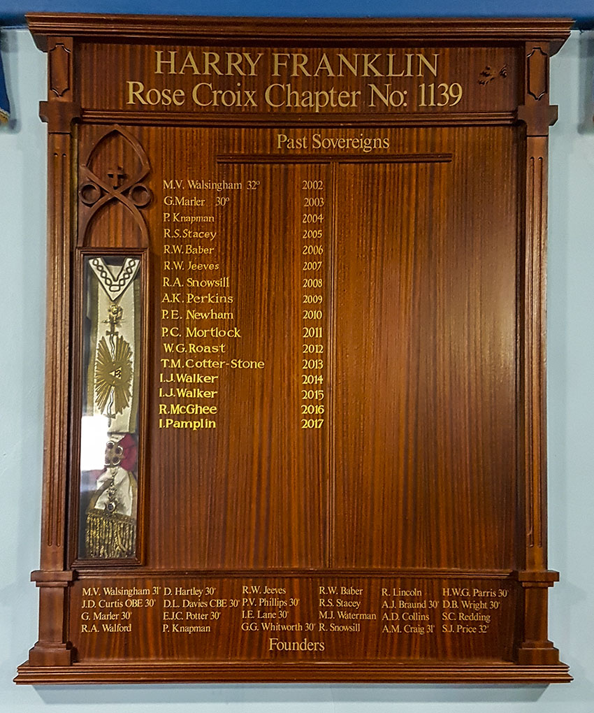 P&A Craft Honours board from 1860